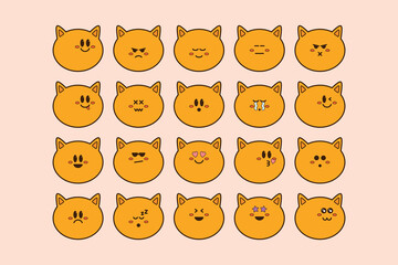 Cats Emoticon Doodle Illustration