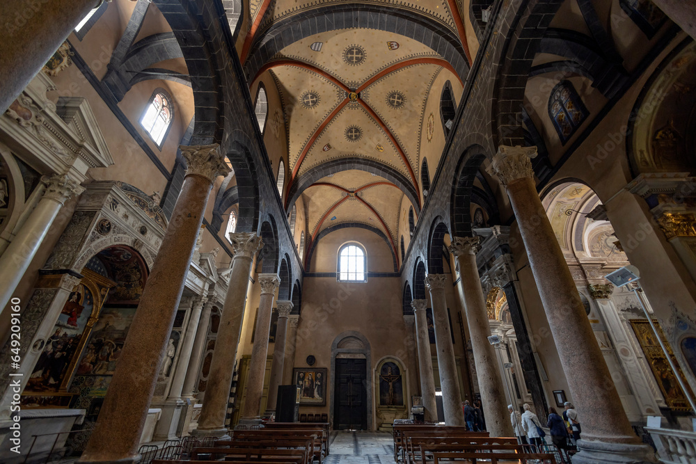 Wall mural genoa, italy, may 23, 2023 - inner of santa maria di castello of genoa in the historic centre of gen