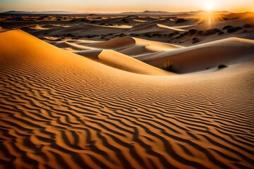 Fototapeta na wymiar sunset in the desert country Generative AI