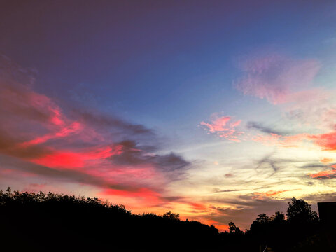 sunset in the city