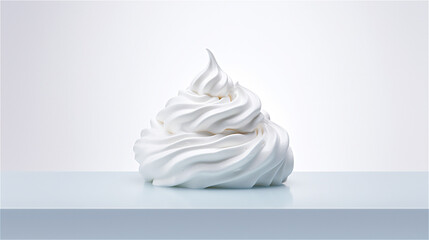 white meringue on a white background 