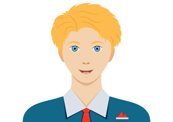 Portrait of a Steward clipart vector on white background. Flight attendant man character