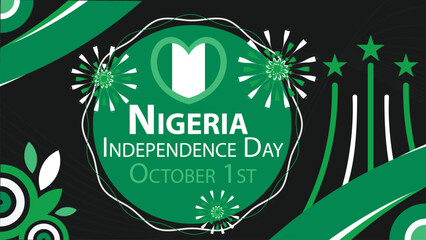 Nigeria Independence Day vector banner design. Happy Nigeria Independence Day modern minimal graphic poster illustration.