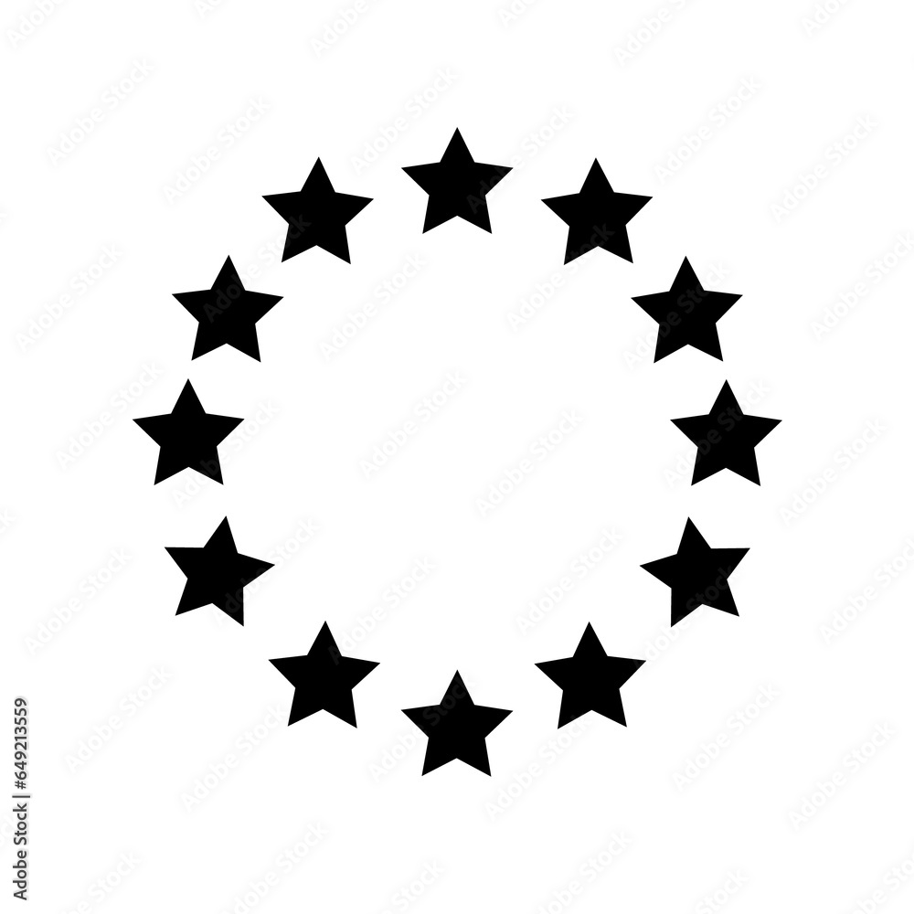 Wall mural stars in a circle. vector art.