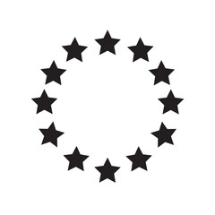 Stars in a circle. Vector art.