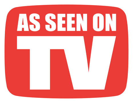 As seen on TV writing illustration label isolated