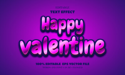 valentine Text, Editable Font Effect
