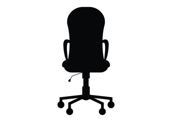 Fototapeta premium Black and white swivel office chair vector flat design isolated on white background