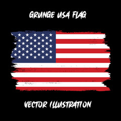 USA Flag Made of Brush Paint Vector

