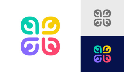 Community people, social community, abstract human family logo design