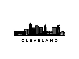 Vector Cleveland skyline. Travel Cleveland famous landmarks. Business and tourism concept for presentation, banner, web site. - obrazy, fototapety, plakaty