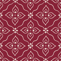 Fototapeta premium Abstract lines floral pattern in an oriental damask style. 