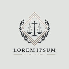 Law firm logo. Scales symbol. Vector icon design. 