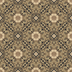 Elegant damask seamless pattern suitable for wallpaper.