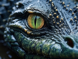 Fototapeta premium Crocodile in its Natural Habitat, Wildlife Photography, Generative AI