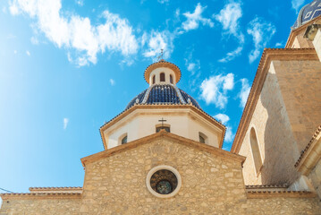 Fototapeta premium Church of Our Lady of Consuelo in Altea Spain. Nostra Senyora del Consol. Historic place.