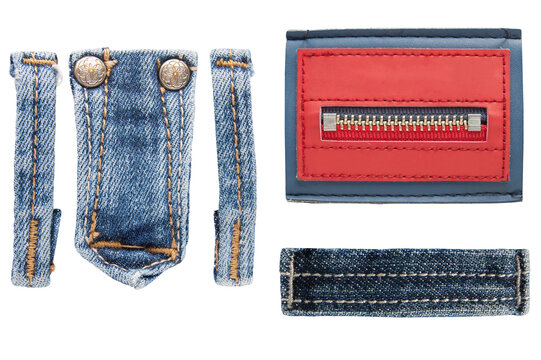 Set of Jeans belt loops isolated on white background