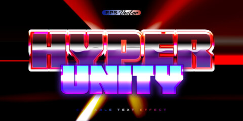 Obraz premium Retro shiny Y2K editable text effect hyper unity