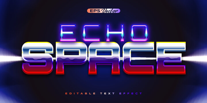 Retro shiny Y2K editable text effect echo space