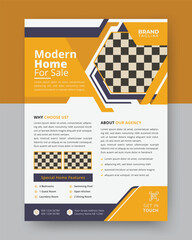Real estate flyer template design in vector, creative real estate agency flyer design with creative shape, real estate flyer, brochure design, cover, annual report, poster template