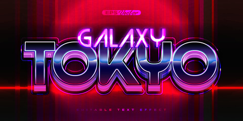 Retro shiny Y2K editable text effect galaxy tokyo