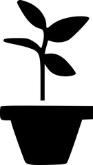Growing plant in a pot outline icon. linear style sign for mobile sign, symbol, vector, art