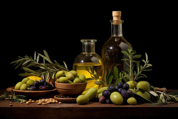 Olives and olive oil.