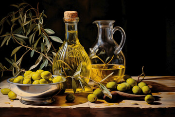 Olives and olive oil.