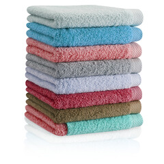 pile of folded towels cut out isolated transparent background