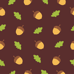 Pattern with acorns and oak leaves