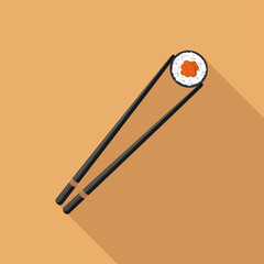 Roll chopsticks icon. Asian cuisine. Vector
