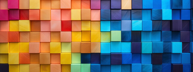 Beautiful colorful background. A colorful background of wooden blocks - generative ai