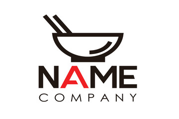 Character illustration. Iconic vector logo of noodle.  design template.