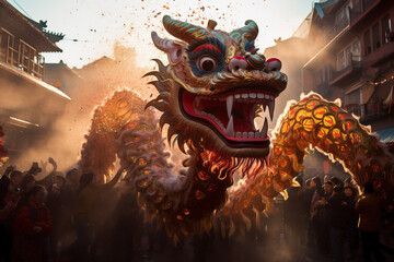 2024 Chinese new year, the year of the Dragon. - obrazy, fototapety, plakaty