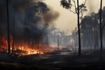 Forest fire, natural disaster, climate change, global warming