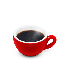 コーヒーのイラスト リアル 湯気あり