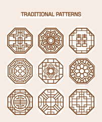 동양적인 아시아 전통문양 (한국 일본 중국 등)