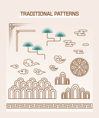 동양적인 아시아 전통문양 (한국 일본 중국 등)