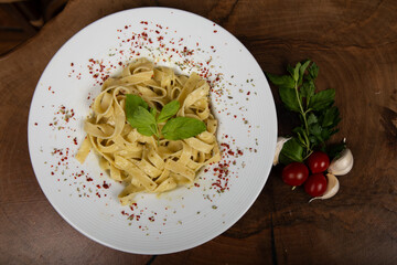 Delicious Italian pasta, Spaghetti, Fettuccine, Macaroni, Fusilli, Bow ties, Penne