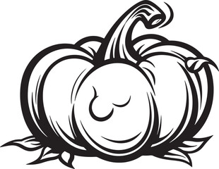Pumpkin silhouette icon vector on a white background halloween element