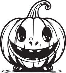 Pumpkin silhouette icon vector on a white background halloween element
