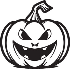 Pumpkin silhouette icon vector on a white background halloween element