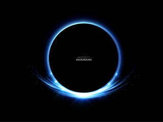 Neon magic circle. Futuristic light circle for background.Circulation. Light frame. Vector. Magic portal.