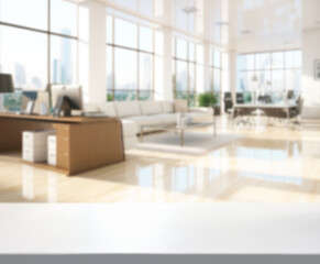 Table Top And Blur Office Of Background