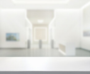 Table Top And Blur Office Of Background