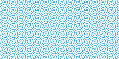 	
Seamless geometric ocean spiral pattern and abstract circle wave lines. blue seamless tile stripe geomatics overloping create retro square line backdrop pattern background. Overlapping Pattern.