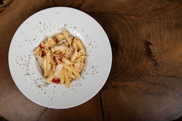 Delicious Italian pasta, Spaghetti, Fettuccine, Macaroni, Fusilli, Bow ties, Penne