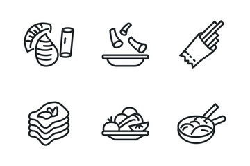 Food line icon set. Vector. EPS 10