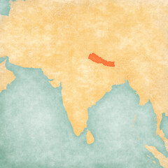 Map of South Asia - Nepal