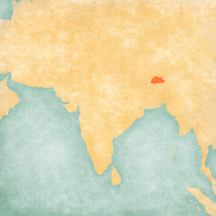 Map of South Asia - Bhutan